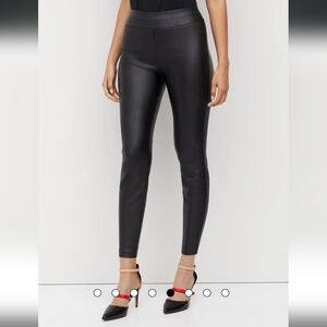 NY&C Whitney Faux-Leather High-Waisted Pull-On Slim-Leg Pant